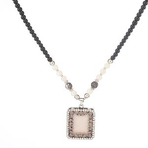 Urthn Fusion Necklace 1105715 Trendy Cute Rodium Plated Pink Austrian Stone Diamond Pearl Zircon 1105715 Collar de cadena de eslabones - Product Image 1
