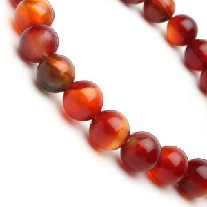 กำไลข้อมือคาลซิโดนีสีน้ำตาลธรรมชาติและสีน้ำตาลเข้ม  พร้อมใบรับรองคุณสมบัติเชิงบวก  กำไลคริสตัลเสริมดวง - Product Image 3