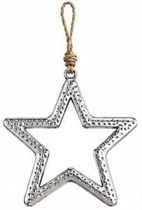 Ornement de Noël en métal en forme d'étoile, décoration suspendue traditionnelle pour arbre de Noël - Product Image 2