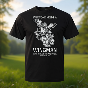 T-shirt Saint Michael the Archangel Wingman: Ogni persona ha bisogno di uno - Prodotto promozionale - Product Image 3