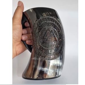 Jarra de Cerveza de Cuerno de Buey/Búfalo Pulido, Hecha a Mano en India, Diseño Curvo, Estilo Animal Real, Resistente al Agua, Artesanía Natural - Product Image 4