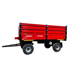 Nhiệm vụ nặng nề cao cấp 6 tấn xương thủy lực phía sau trang trại Tipping Trailer