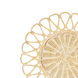 Style bohème artisanat 100% napperon rond en rotin écologique décoration de table de couleur naturelle faite à la main au Vietnam - Product Image 4