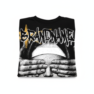 High Quality Eco-Friendly Heavyweight Boxy Oversized Streetwear Casual T-<b>Shirt</b> Custom Screen Print Heavy Cotton Cropped <b>Men</b> - Product Image 4