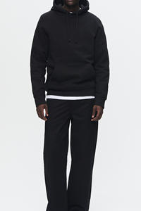 Sudadera con capucha de gran tamaño de ropa de calle de alta calidad para hombres con manga larga de algodón de alta calidad teñido liso con bordado de logotipo personalizado - Product Image 5