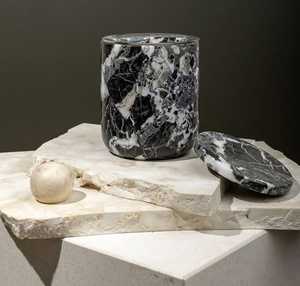 H.M.A Artisanat Pot à bougie en marbre pour décor minimaliste Parfum de cire douce pour la décoration intérieure de Noël moderne - Product Image 2