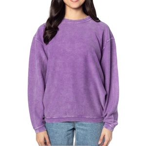 Sweat-shirts pour femmes 100% coton, coupe oversize, effet délavé, col rond côtelé, grandes tailles, MADE BY HS 2026 - Product Image 5