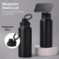 Bouteille d'eau en acier inoxydable avec couvercle magnétique compatible Magsafe, isotherme, pour la salle de sport