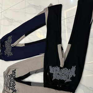 Pantalons évasés en molleton polyester/coton de haute qualité sur mesure en gros, style streetwear pour hommes, broderie, taille élastique, séchage rapide - Product Image 4
