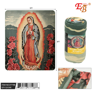 Couverture en peluche Guadalupe 5x6 pieds en coton biologique, douce et polaire, pour lit, rectangulaire, tricotée, utilisable toute l'année - Product Image 3