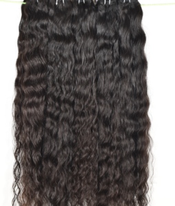 Cheveux humains vierges naturels non traités, couleur noire brute, cuticules alignées, Remy indien, 8-32 pouces, provenant d'un seul donneur - Product Image 2