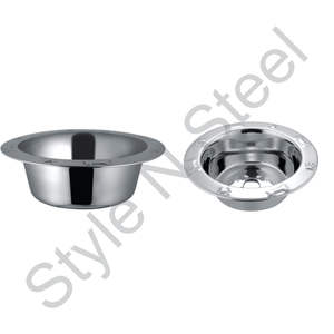 Feeding <b>Bowl</b> Top Embossed Stainless Steel Insulated <b>Dog</b> <b>Bowl</b> With Metal <b>Stand</b> Non-Slip at Wholesale Prices - Product Image 1