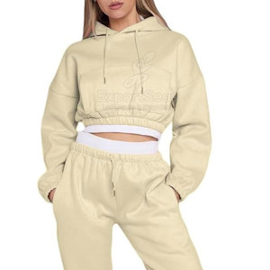 New Arrival Low MOQ Women <b>Crop</b> <b>Top</b> Tracksuit High Quality Latest Design Women <b>Crop</b> <b>Top</b> Tracksuit - Product Image 5
