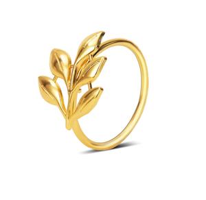 Anillo de Servilleta con Hoja de Oro, Diseño Botánico Elegante para una Mesa de Comedor Moderna y de Lujo - Product Image 1