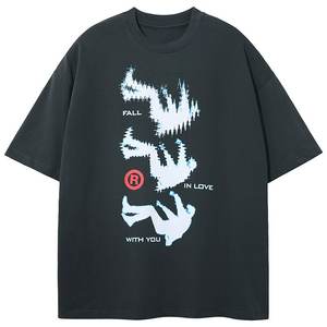 Camisa de algodón de marca personalizada de microfibra Ropa de peso pesado Hombres Serigrafía Lavado ácido para camisetas gráficas de lujo para hombres - Product Image 3