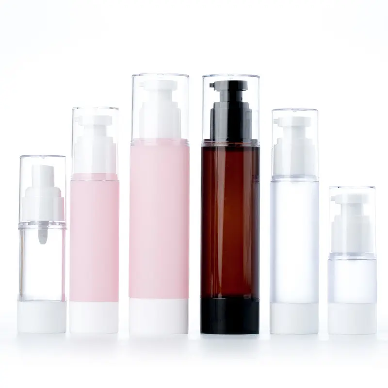 Benutzer definiertes Logo 15/30/50/100ml Plastiks erum Verpackungs behälter Acryl lotion flasche Kosmetische Airless-Pump flasche
