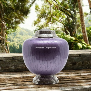 New Arrival High Gloss Textured Enameled Customized Colour Wholesale Cremation <b>Urns</b> Manufacturer Funeral <b>Jars</b> High Quality <b>Urns</b> - Product Image 5