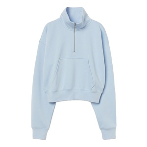 Vente en gros de sweats à capuche décontractés doublés avec demi-fermeture éclair pour femmes avec logo personnalisé pour l'hiver coton polyester de qualité supérieure - Product Image 1