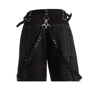 Pantalon tactique ample pour homme, taille haute, élastique, XL, avec plusieurs poches, clous et sangles, lavage coloré, motif droit, nouveau design - Product Image 4