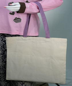 Logo imprimé personnalisé fermeture éclair écologique recyclable 100% coton toile fourre-tout sac à provisions pas cher sac à bandoulière promotionnel - Product Image 2