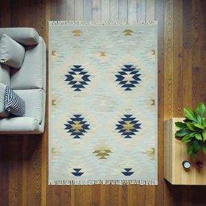 Tapis Kilim en laine fait main abstrait moderne, écologique et antibactérien |   Tapis fin à tissage plat pour salon et chambre à coucher - Product Image 3