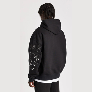Vêtements de rue décontractés pour hommes sweat à capuche brodé en chenille sweat-shirts personnalisés en chenille pulls à capuche simples en polaire unisexe - Product Image 2