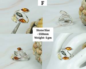 Diseño minimalista hecho a mano 925 Material de plata esterlina sólida ámbar Báltico genuino anillos de diseñador de piedras preciosas joyería fina para ella - Product Image 2