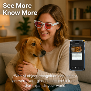 Lunettes intelligentes NEXLENZ NL-Z2 avec objectifs anti-lumière bleue, 8MP, photo/vidéo mains libres, reconnaissance d'objets par IA, traduction en temps réel - Product Image 5