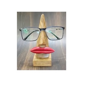 Soporte para gafas y anteojos de nariz hecho a mano de madera ecológico de tendencia con bandeja elegante que incluye bigote y especificaciones - Product Image 3
