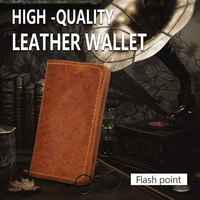 Dompet Kulit Asli Berkualitas Tinggi Unisex dengan Penutup Ritsleting, Lapisan Linen, Logo Kustom, Desain Panjang Mewah, Portabel, Kapasitas Besar