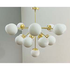 Lustre Sputnik en laiton poli à 17 bras fait à la main, hauteur de 30 pouces, largeur de 40 pouces, matériau de qualité supérieure pour un éclairage élégant - Product Image 2