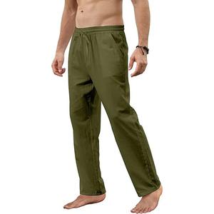 Pantalon en coton et lin pour homme, ample, respirant, décontracté, uni, pantalon de survêtement, grande taille, streetwear, fitness, léger, pantalon de yoga - Product Image 5