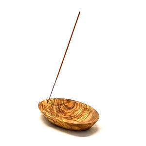 Porte-encens en bois en forme de bateau, décoration de table en bois imprimé, porte-encens décoratif en bois imprimé de fleurs - Product Image 3