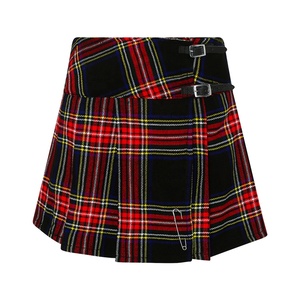 Tartan Zipper Sexy School Girls Pleated Plaid Natural Waist Slim Fit Loose Breathable Eco-Friendly Polyester/Cotton A-line <b>Skirt</b> - Product Image 6