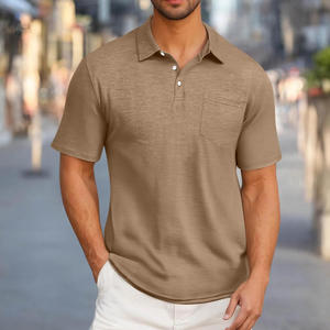 เสื้อโปโลทรงลำลองพอดีตัวสำหรับผู้ชายมีตัวเลือกป้ายปักโลโก้แบรนด์ตามสั่งสำหรับใส่ไปยิมออฟฟิศหรือเครื่องแบบทีม - Product Image 5