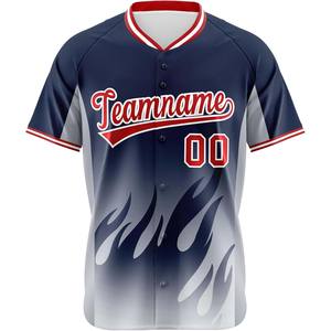 Jersey de béisbol Botón completo Sublimación Estilo gráfico Camisa de malla personalizada Bordado Softball Uniforme juvenil Secado rápido EE. UU. - Product Image 4