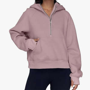 Stand Collar Casual Sweater <b>Long</b> Sleeve Solid Sweatshirts With Pockets <b>Womens</b> Half Zip Pullover <b>Hoodies</b> - Product Image 4