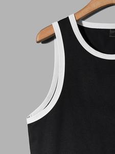 Débardeur d'entraînement pour hommes avec logo personnalisé OEM Débardeur de sport tricoté décontracté en coton de haute qualité à la mode Plusieurs couleurs disponibles Bas - Product Image 4