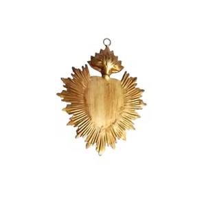 Milagros Colgantes de Metal con Acabado Dorado Antiguo, Sagrado Corazón, Decoración Navideña para Exteriores, Regalo Católico, Hecho a Mano, Personalizable - Product Image 3