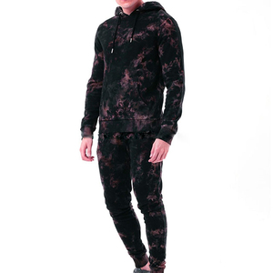 Acid Wash Winter Men's Unisex Tracksuit <b>Set</b> with Custom <b>Embroidery</b> for Logo 100% Cotton Breathable - Product Image 1