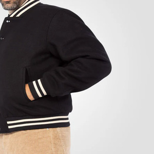 Chaqueta universitaria de tendencia industrial OEM para hombre, chaqueta Bomber de béisbol de cuero con logotipo personalizado Vintage para hombre, envío DDP - Product Image 2