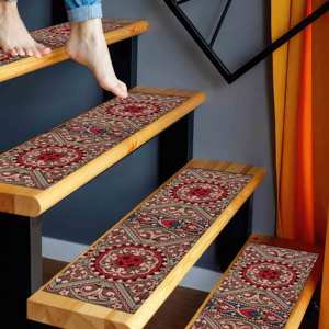 Alfombra con Estampado de Patrones Geométricos: Diseño Étnico Kilim, Moderna, Apta para Mascotas, Alfombra de Entrada - Product Image 4