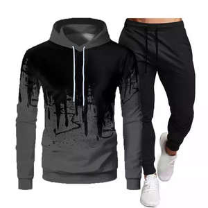 Nuevo Conjunto Deportivo de Dos Piezas para Hombre, Sudadera con Capucha de Manga Larga de Color Sólido, Conjunto de Jogging 3D, Chándal Liso - Product Image 5