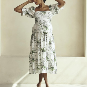 Vestido de Maternidad Corto con Mangas Cortas para Mujer, Estilo 2025, Mono de Gasa Tejida Transpirable para Lactancia, Ropa de Embarazo, Nuevo Estilo - Product Image 3