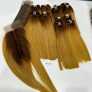 กลุ่มผมตรงกระดูก SDD สำหรับต่อผมมนุษย์ผมดิบเงางามด้านหน้า - Product Image 1