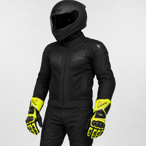 Dravelle Industry Leather Racing Gloves Full Finger Breathable Adjustable Wrist <b>Strap</b> Unisex Riding - Product Image 3