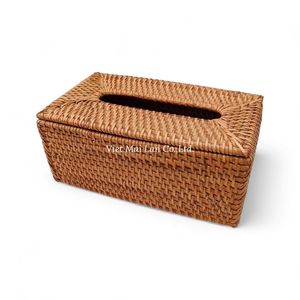 Natural Fiber Handmade Bohemian Style Rattan Tissue Box Made in Vietnam <b>for</b> <b>Bathroom</b> Bedroom and Living Area Use - Product Image 5