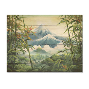 Japón volcán encanto bambú madera pared arte Natural Pino madera bambú y madera artesanías - Product Image 2