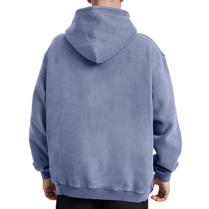 Sudaderas con capucha de mezcla de algodón básico 100% personalizadas para hombres, peso pesado con mangas completas, ropa de invierno para exteriores, bajo MOQ, diseño OEM - Product Image 2