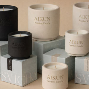 AIKUN Wholesale Bergamot Natural <b>Scented</b> <b>Candle</b> Essential Oil Custom Ceramic Jar Aromatherapy for Holiday Diwali Bedroom Office - Product Image 4